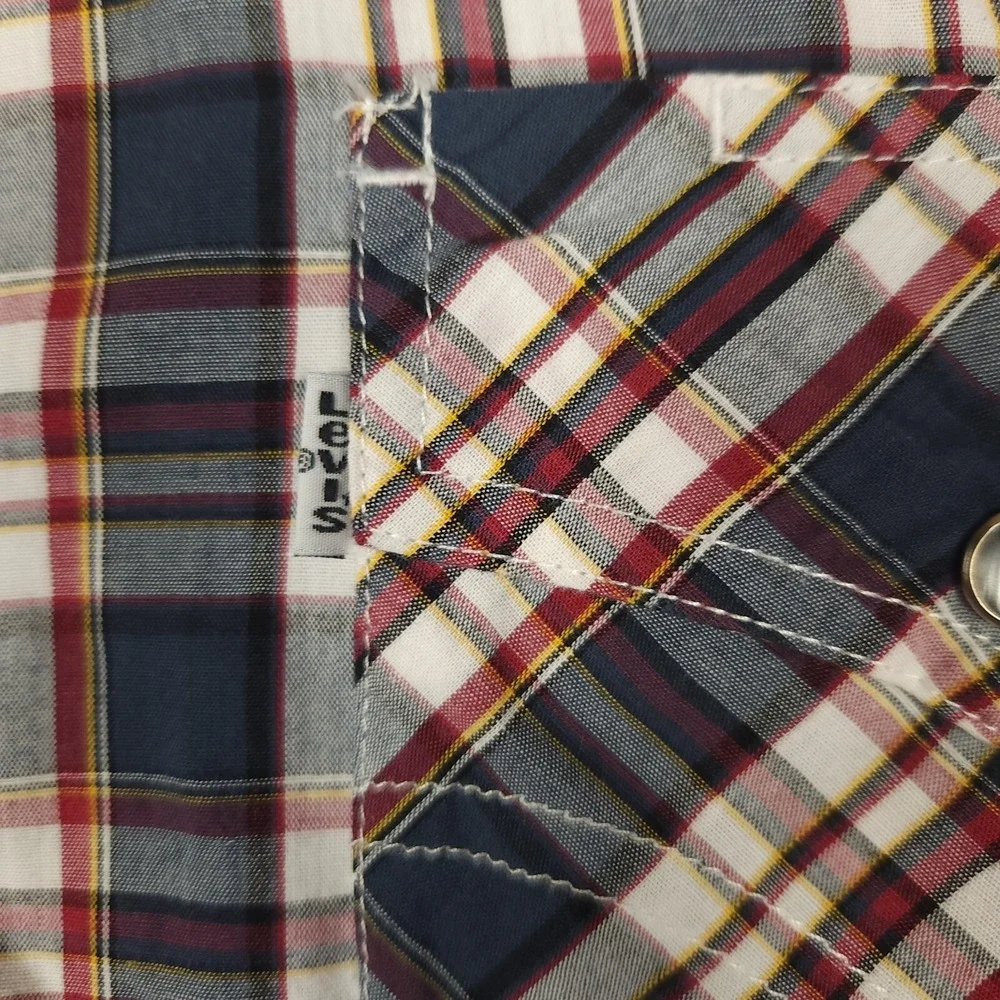 Levis Shirt Mens Extra Large Peral Snap Plaid‎ Long Sleeve Western